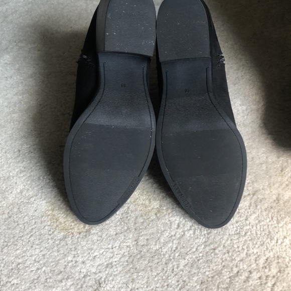 Black Suede Booties, size 10. Good condition. - Picture 5 of 7